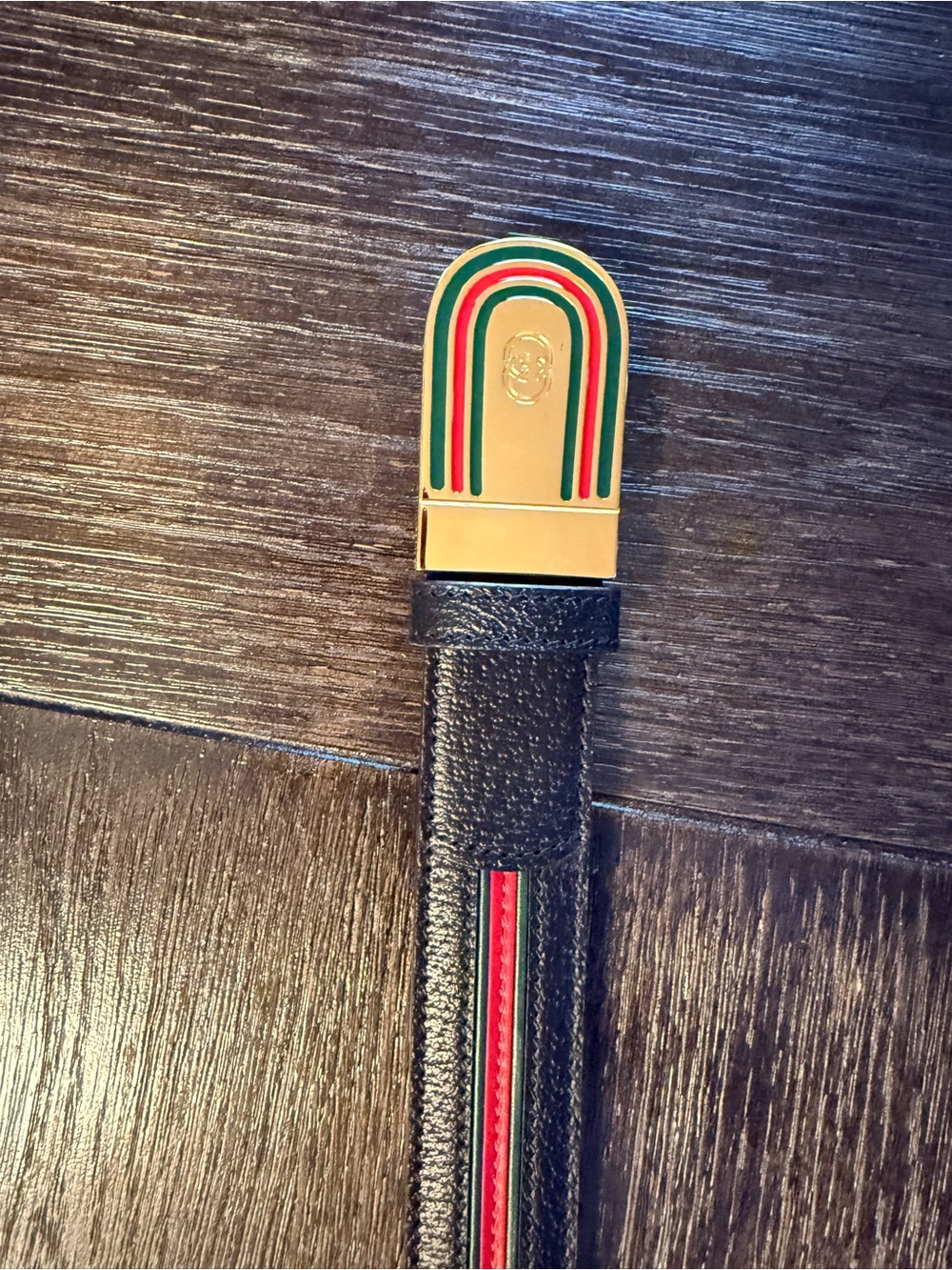 Gucci Men's 105/42 Black Blue Red Web Stripe GG Buckle Belt - Picture 9 of 9